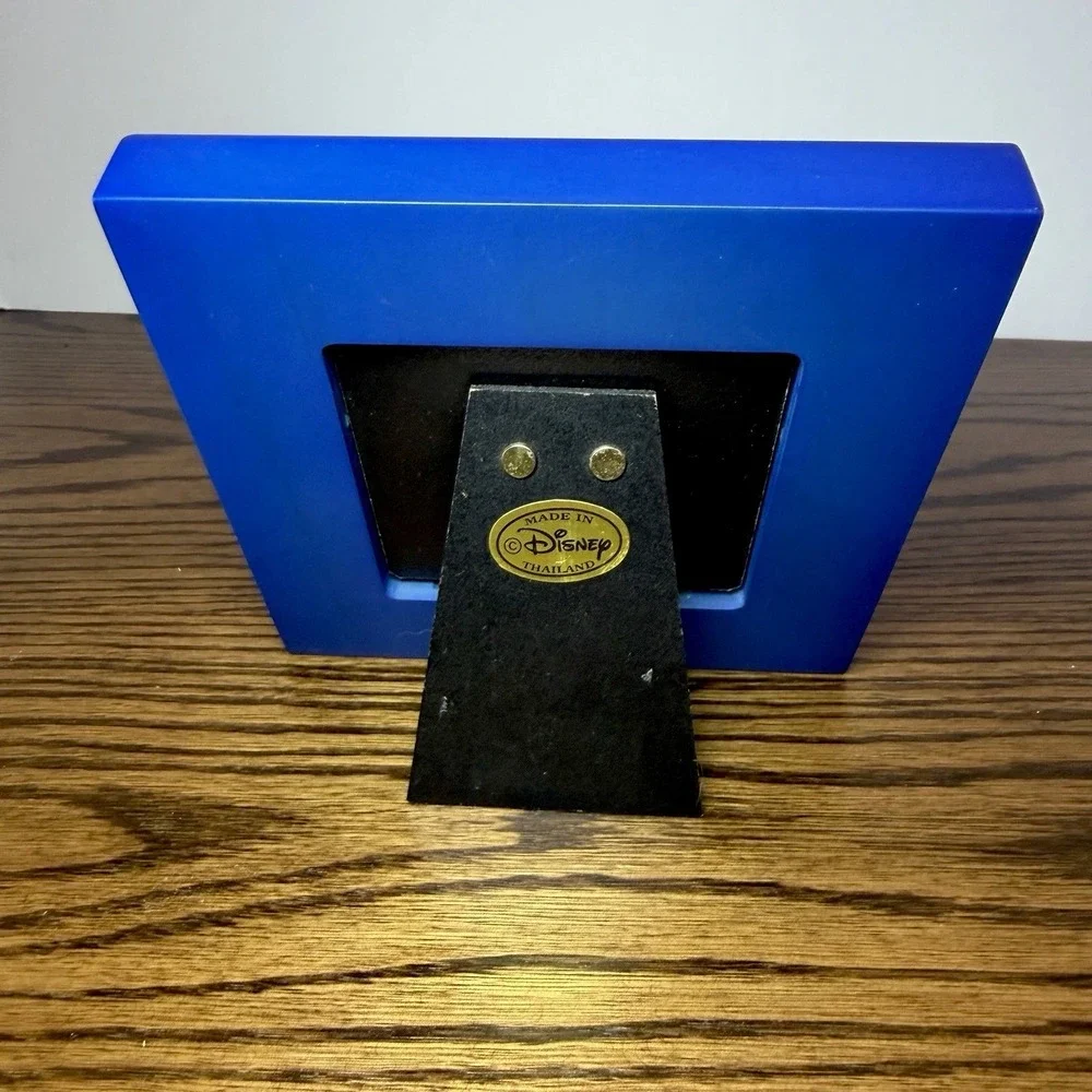 Disney Parks Mickey Mouse Picture Frame, Blue Silver Metal Figure